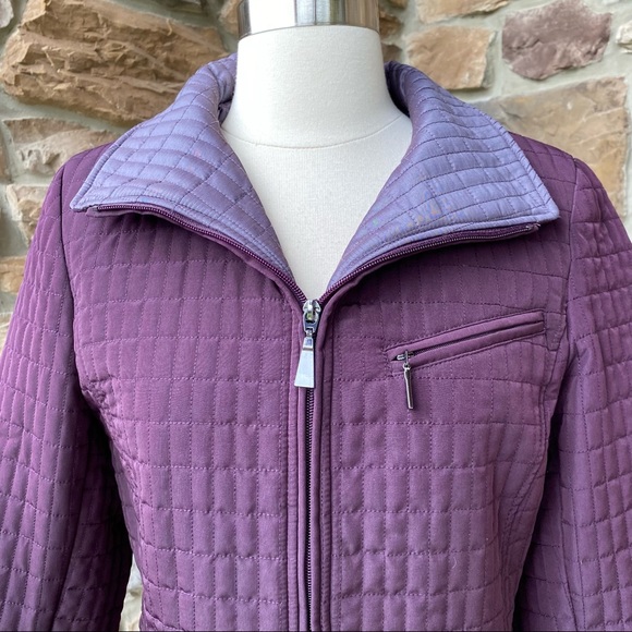 Portrait Quilted Purple Jacket - Picture 5 of 14
